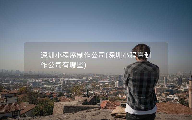 深圳小程序制作公司(深圳小程序制作公司有哪些)