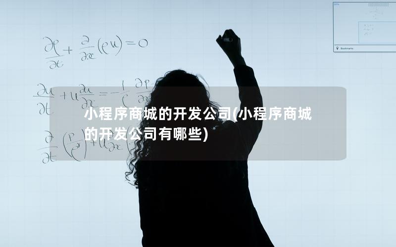 小程序商城的开发公司(小程序商城的开发公司有哪些)
