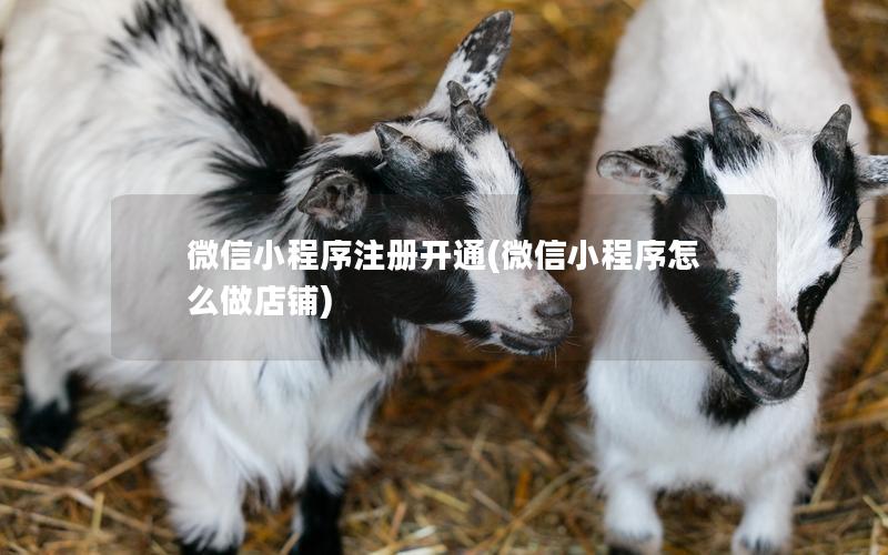 微信小程序注册开通(微信小程序怎么做店铺)