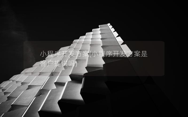 小程序开发方案(小程序开发方案是客户提供吗)