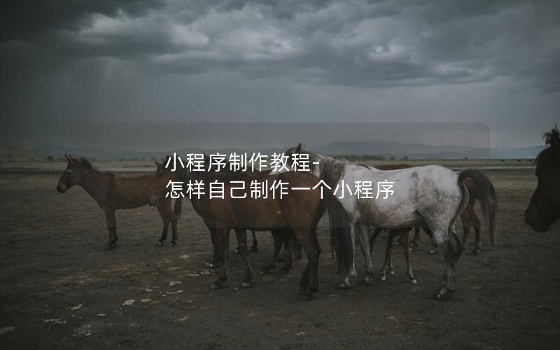 小程序制作教程-怎样自己制作一个小程序