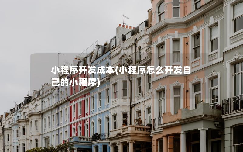 小程序开发成本(小程序怎么开发自己的小程序)